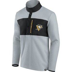 Fanatics Pittsburgh Penguins Mens GIconic Polar Fleece Snap Qtr Zip Pullover